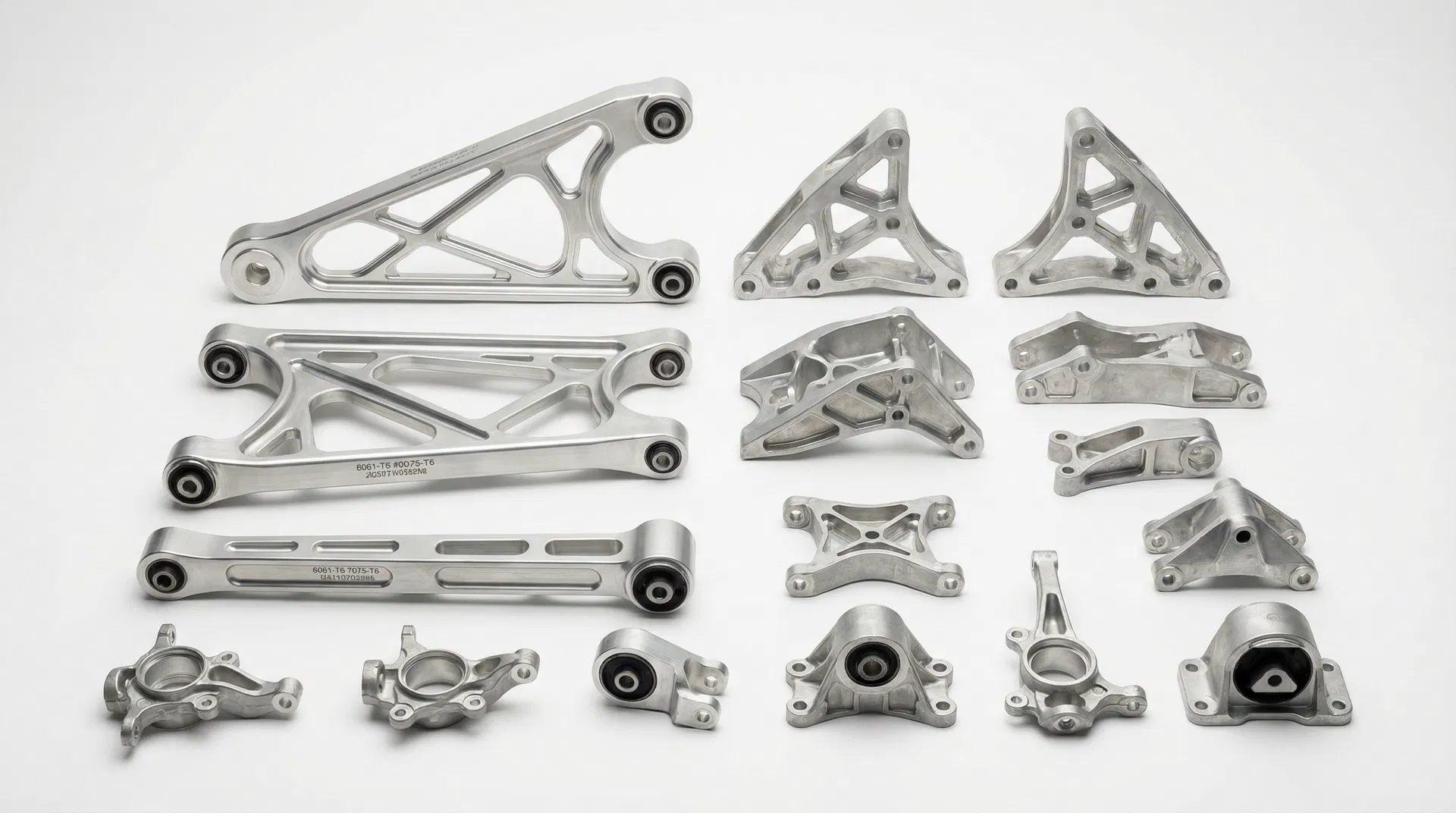 Precision aluminum forged parts — suspension arms, structural brackets, aerospace components